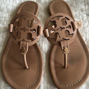 Tory Burch Miller Tan Leather Sandals size 8